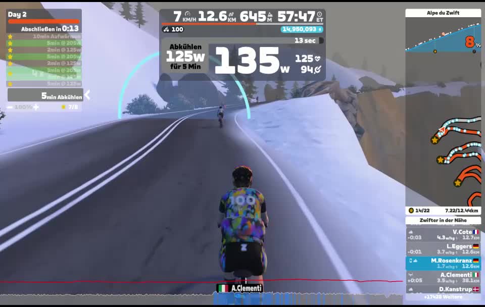 Zwift - Day 2 on Road to Sky in Watopia