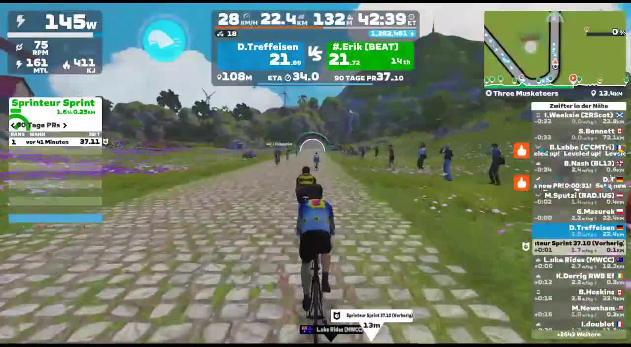 Zwift - Three Musketeers in France