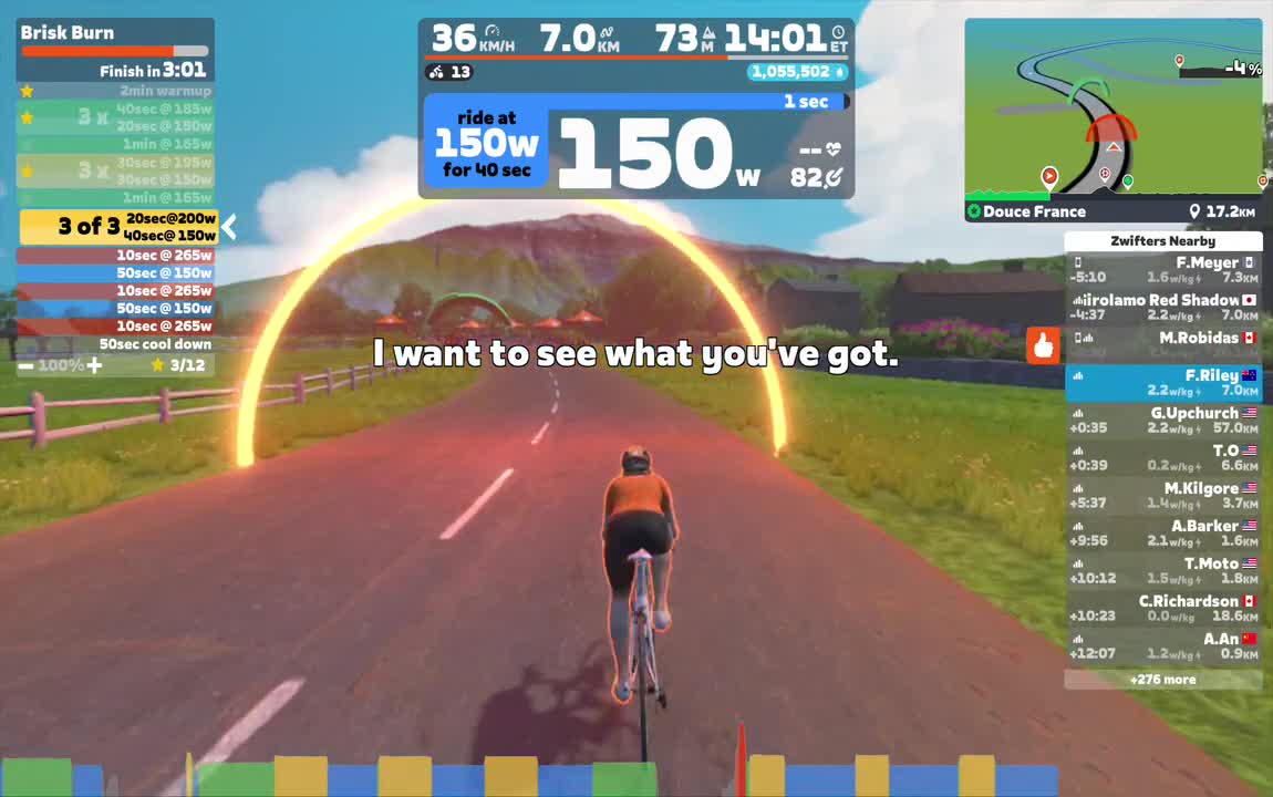 Zwift - Brisk Burn on Douce France in France