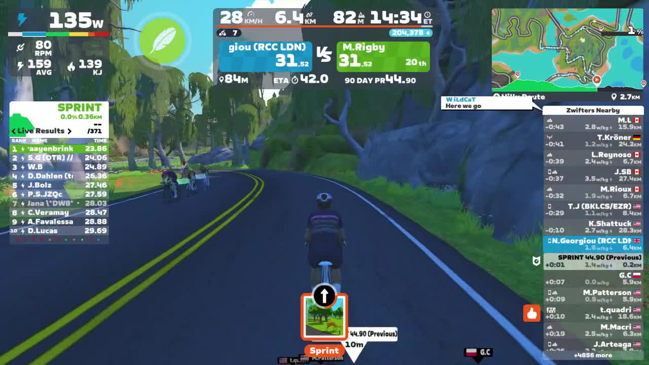 Zwift - Hilly Route in Watopia