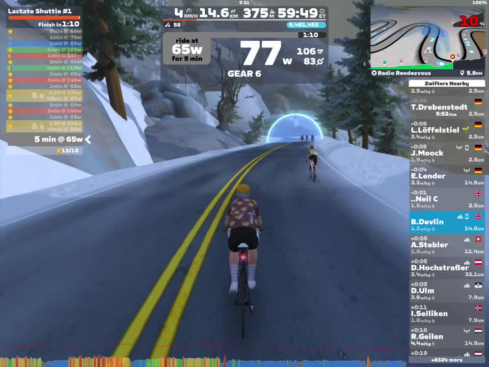 Zwift - Lactate Shuttle #1 on Radio Rendezvous in Watopia