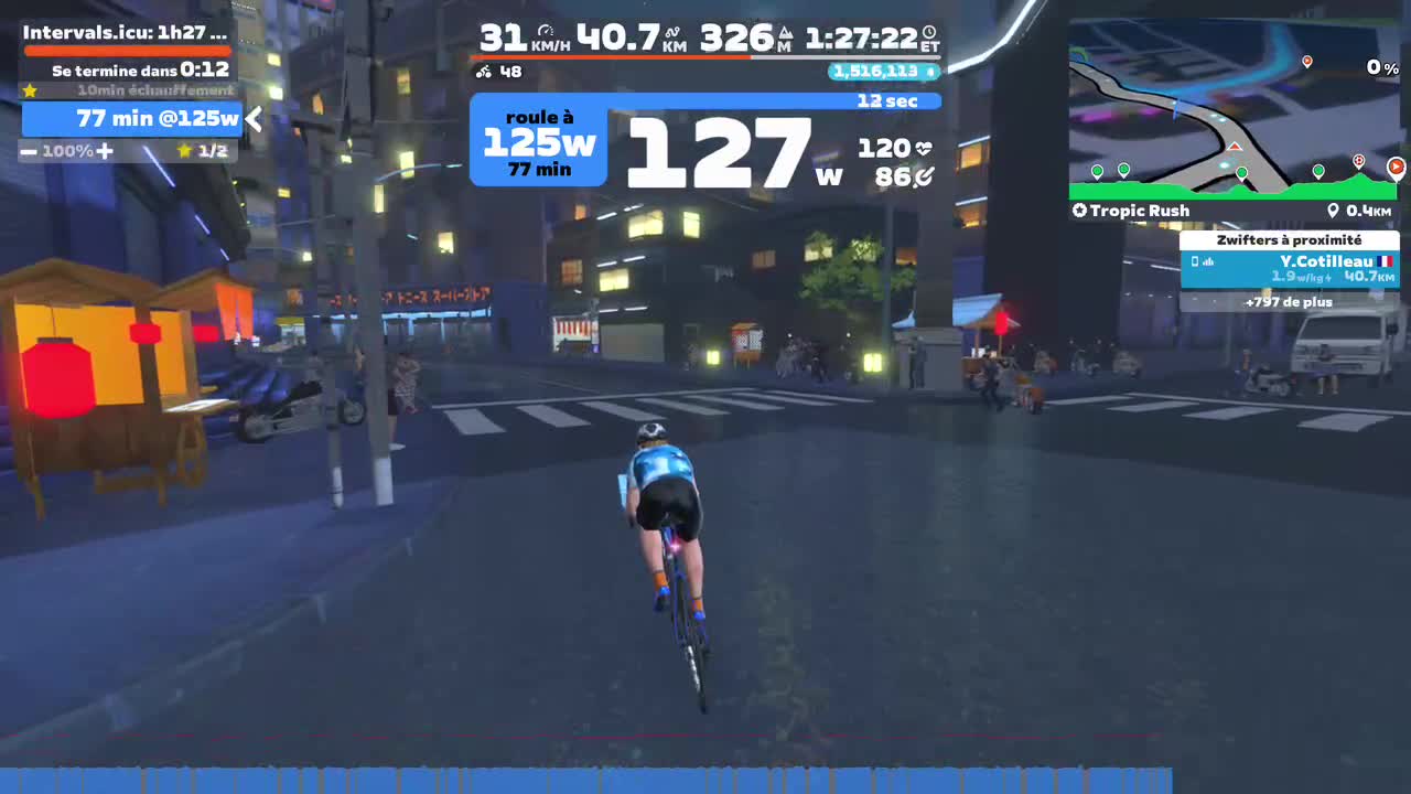 Zwift - : 1h27 125w on Tropic Rush in Makuri Islands