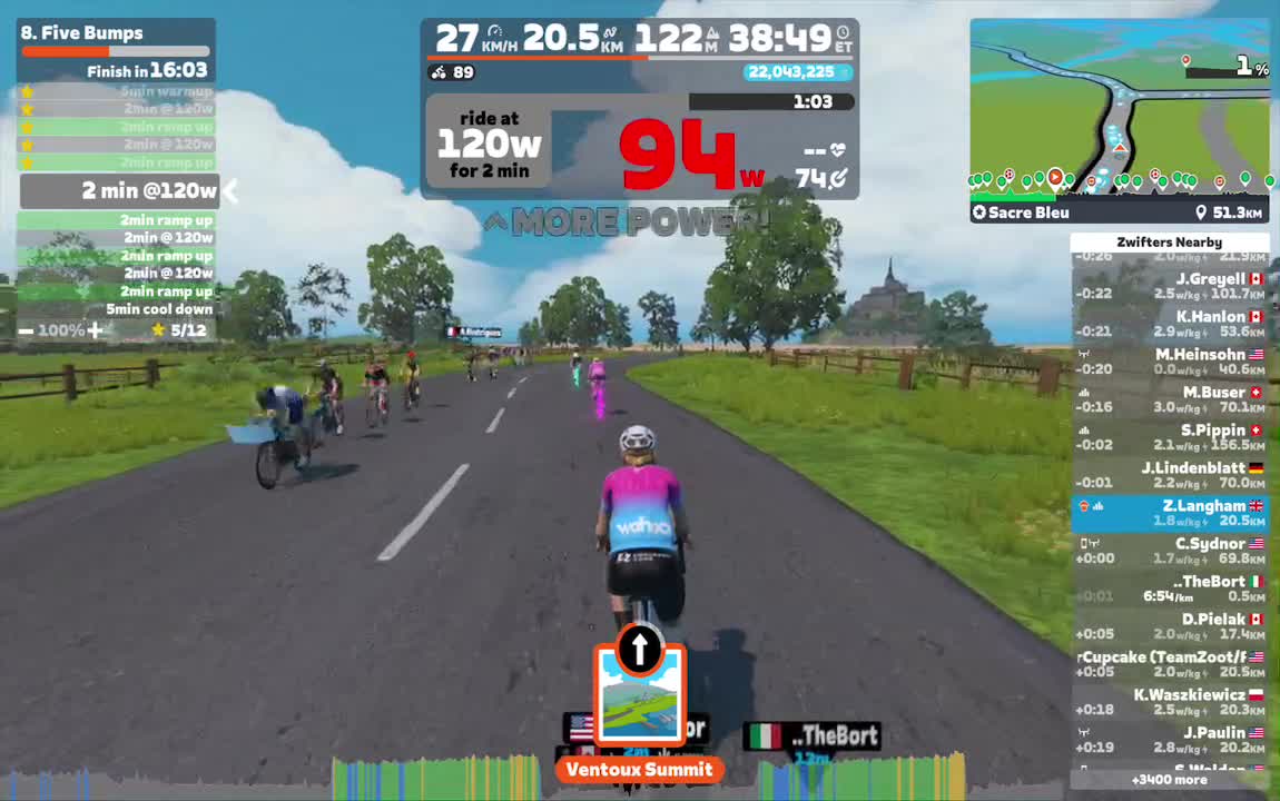 Zwift - 8. Five Bumps on Sacre Bleu in France