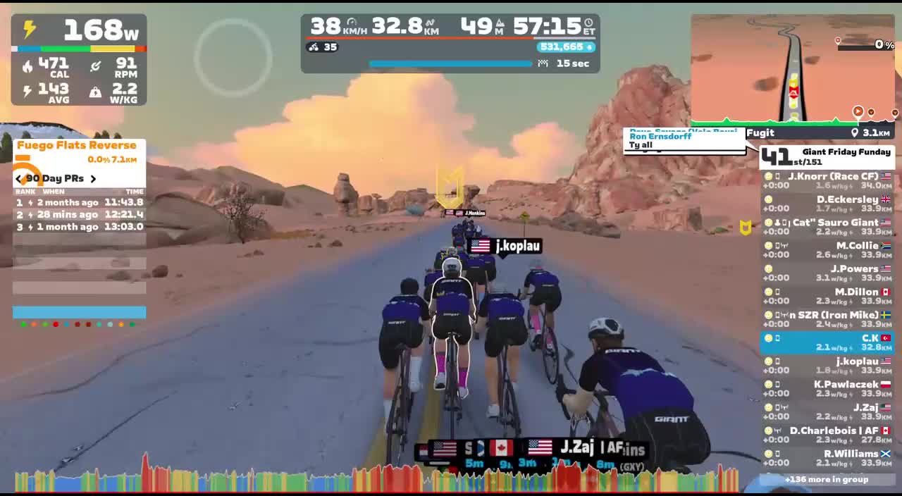 Zwift - Group Ride: Giant Friday Funday (D) on Tempus Fugit in Watopia